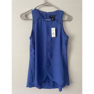 White House Black Market XXS Blue Tank Top Blouse NEW